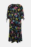 Oasis Plus Size Neon Floral Tie Cuff Printed Dress thumbnail 4