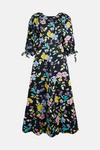 Oasis Petite Neon Floral Tie Cuff Printed Dress thumbnail 4