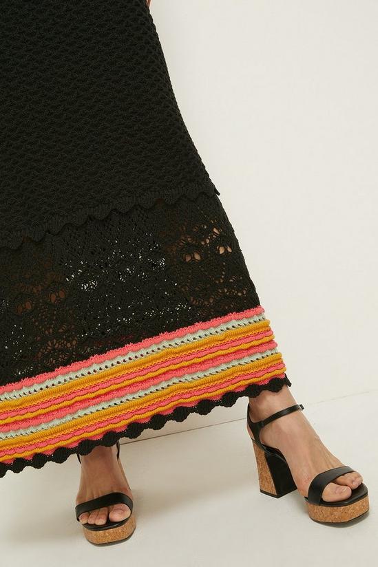 Oasis Laura Whitmore Contrast Stripe Open Stitch Midi Skirt 2