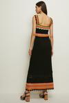 Oasis Laura Whitmore Contrast Stripe Open Stitch Midi Skirt thumbnail 3