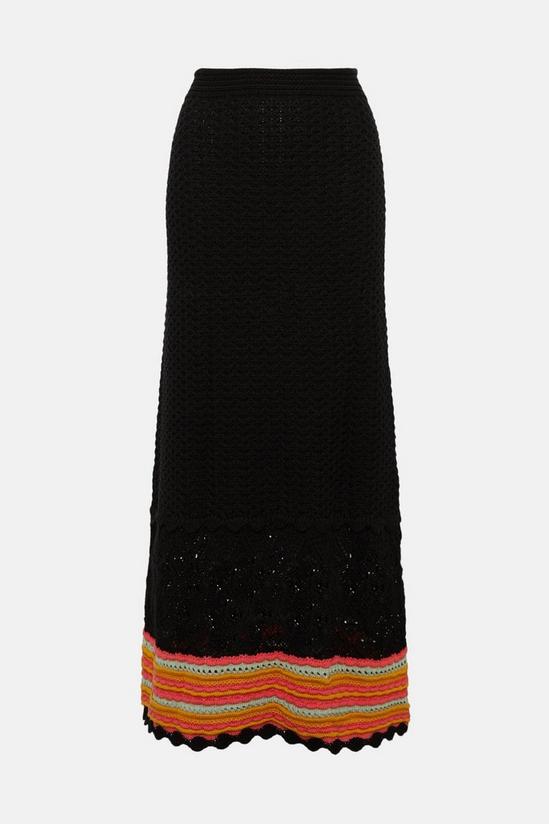 Oasis Laura Whitmore Contrast Stripe Open Stitch Midi Skirt 4