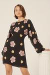 Oasis Beaded Floral Heart Flared Sleeve Aline Dress thumbnail 1