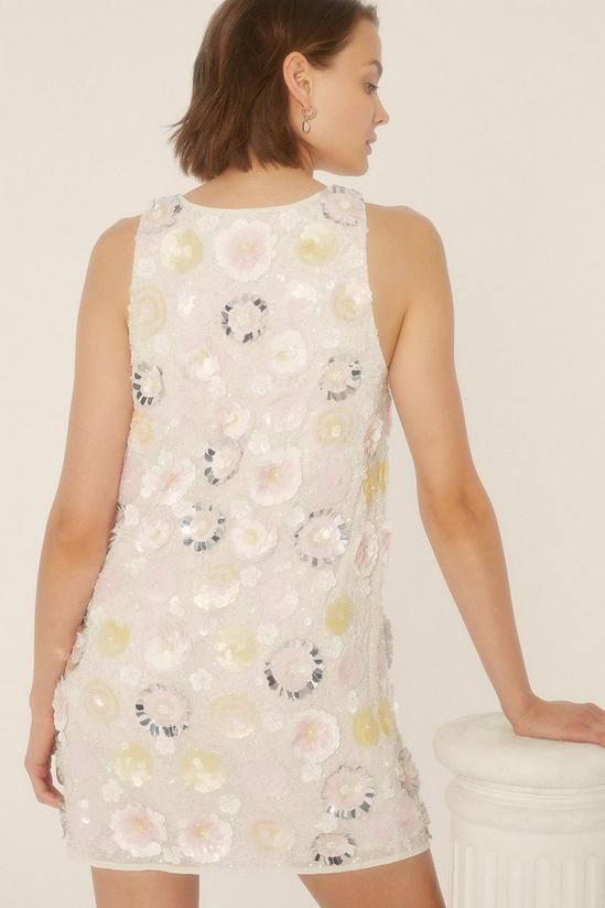 Oasis 3d Pastel Floral Sequin A Line Shift Dress 3