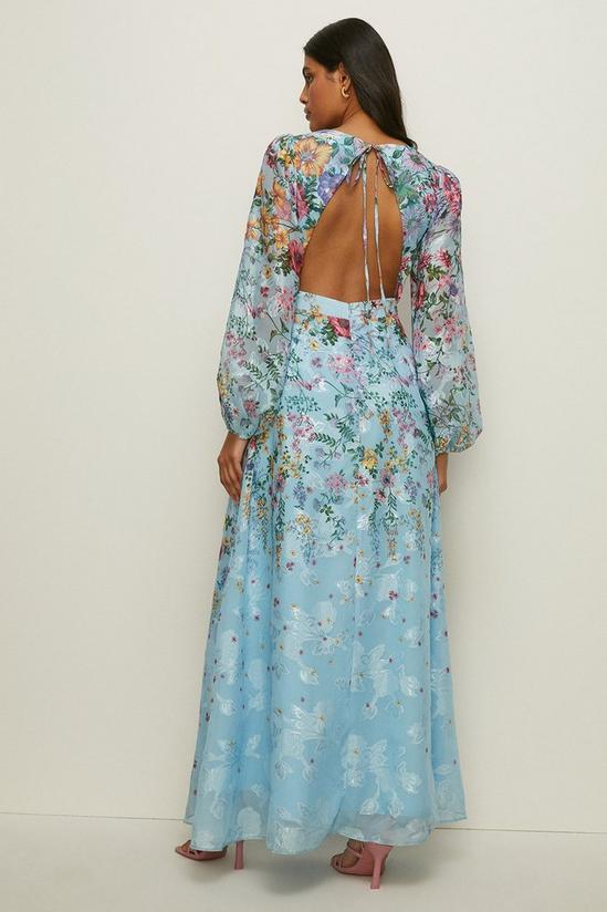 Oasis Floating Floral Balloon Sleeve Maxi Dress 3