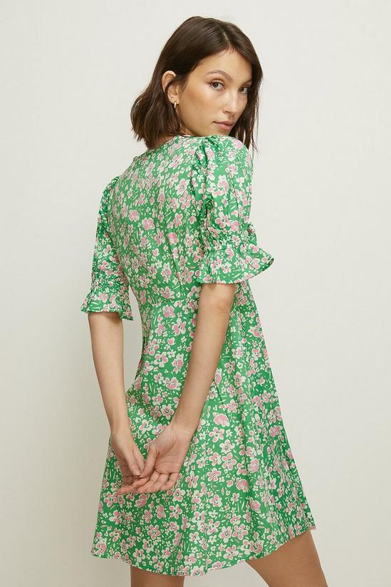 Oasis Tie Front Floral Tea Dress 3