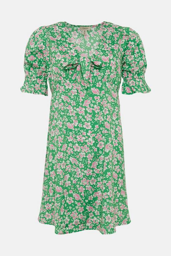 Oasis Tie Front Floral Tea Dress 4