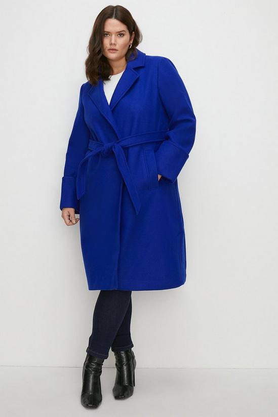 Oasis Plus Size Belted Wrap Turn Up Cuff Coat 1