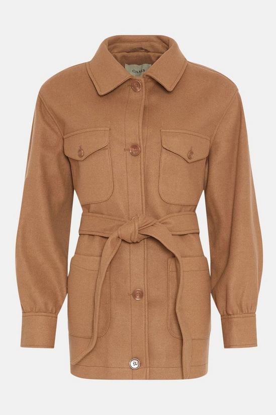 Oasis Knit Back Pocket Detail Overshirt Jacket 4