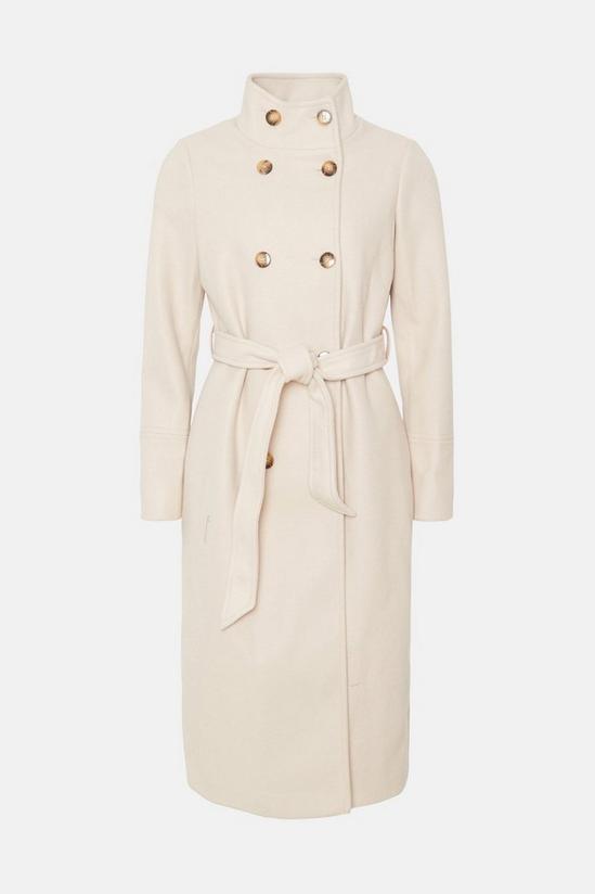Oasis Belted Top Stitch Funnel Neck Coat 4