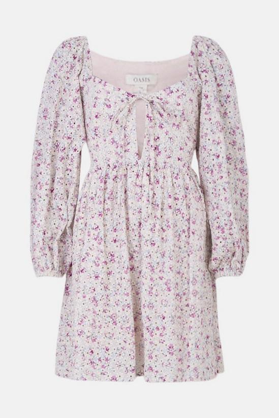 Oasis Petite Tie Front Ditsy Printed Broderie Dress 4