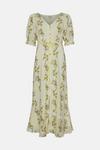 Oasis Ribbon Waist Floral Check Midi Dress thumbnail 4