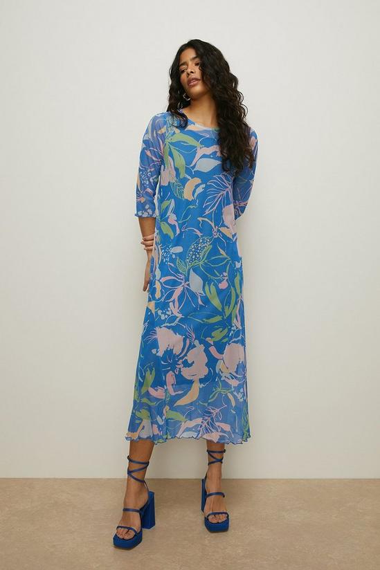 Oasis Petite Floral Mesh Midi Dress 1