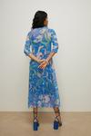 Oasis Floral Shirred Neck Mesh Midi Dress thumbnail 3