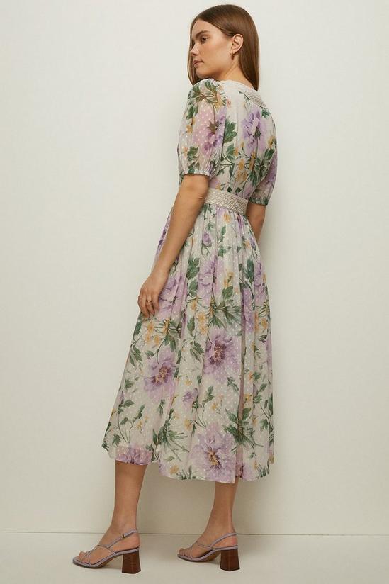 Oasis Lyanna  Floral Printed Dobby Chiffon Midi Dress 3