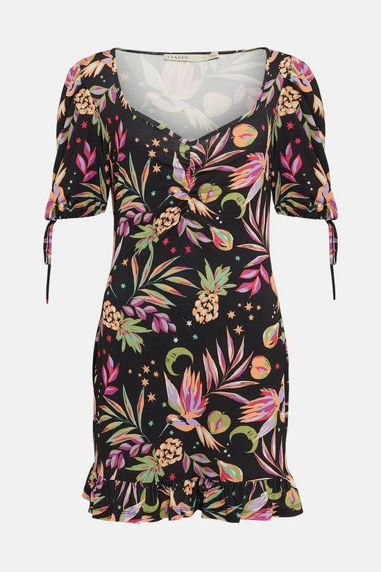 Oasis Tropical Bird Print Sweetheart Mini Dress 4