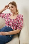 Oasis Slinky Jersey Floral Print Scoop Neck Top thumbnail 2