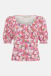Oasis Slinky Jersey Floral Print Scoop Neck Top thumbnail 4