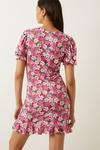 Oasis Slinky Jersey Floral Print Ruched Front Mini Dress thumbnail 3