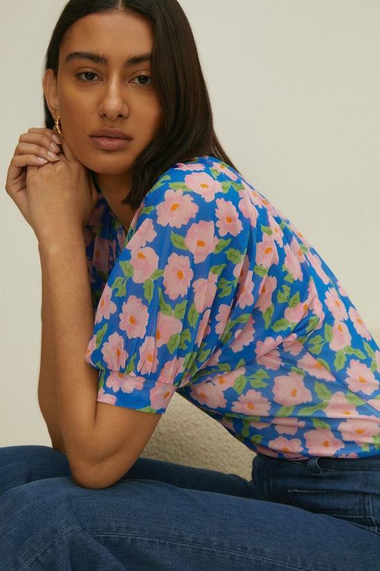 Oasis Floral Print Mesh Cut Out Top 2