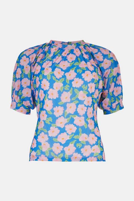 Oasis Floral Print Mesh Cut Out Top 4