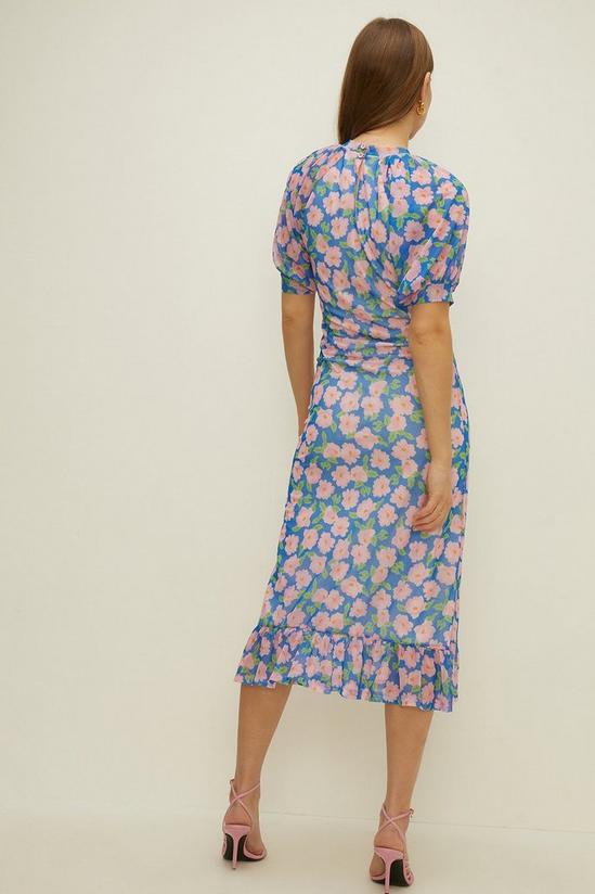 Oasis Floral Print Mesh Cut Out Midi Dress 3