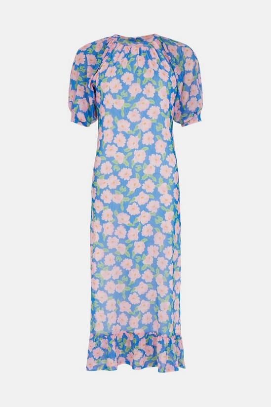 Oasis Floral Print Mesh Cut Out Midi Dress 4