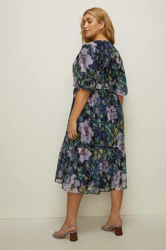 Oasis Plus Size Lyanna Floral Organza Wrap Midi Dress 3