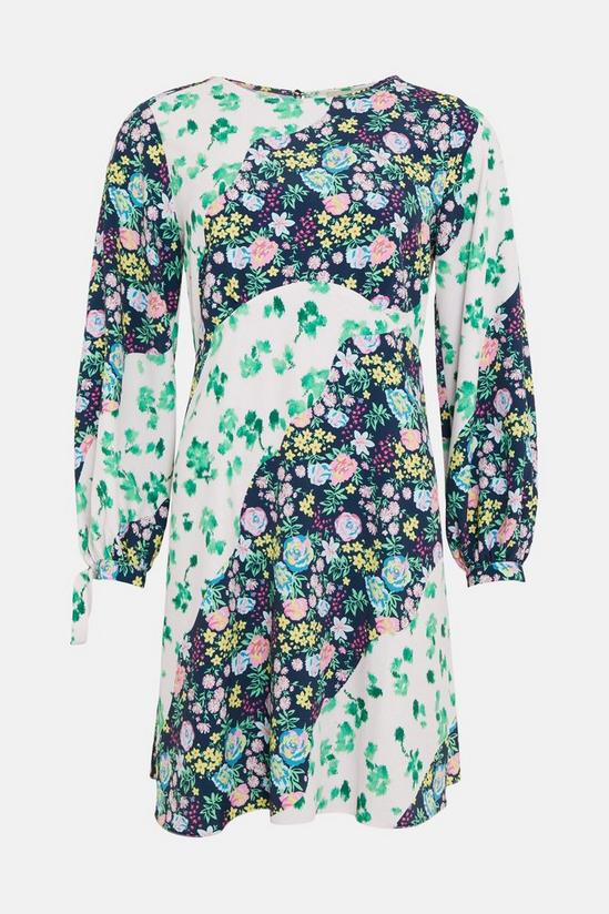 Oasis Petite Asymmetric Floral Tie Cuff Dress 4
