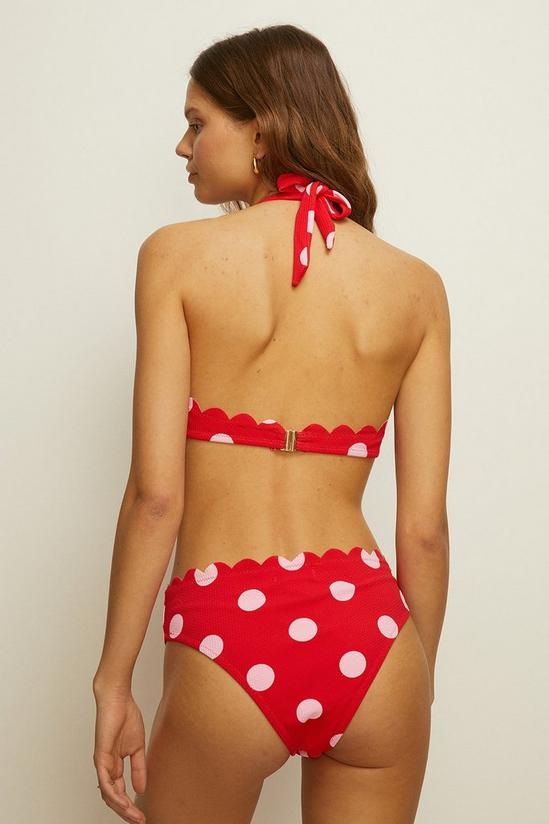 Oasis Spot Scallop Textured Halter Bikini Top 3