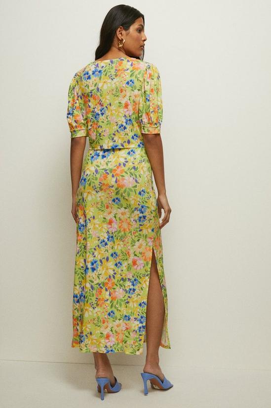 Oasis Slinky Jersey Floral Print Split Midaxi Skirt 3