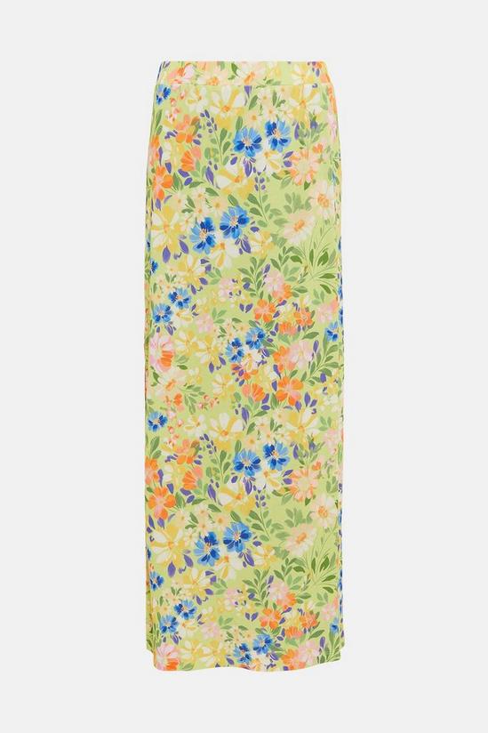 Oasis Slinky Jersey Floral Print Split Midaxi Skirt 4