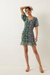 Oasis Floral Ruched Front Mini Mesh Dress thumbnail 1
