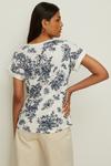 Oasis Tiger Palm Print Cotton Slub Roll Sleeve T-Shirt thumbnail 3