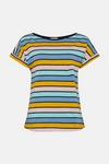 Oasis Block Stripe Cotton Slub Roll Sleeve T-Shirt thumbnail 4