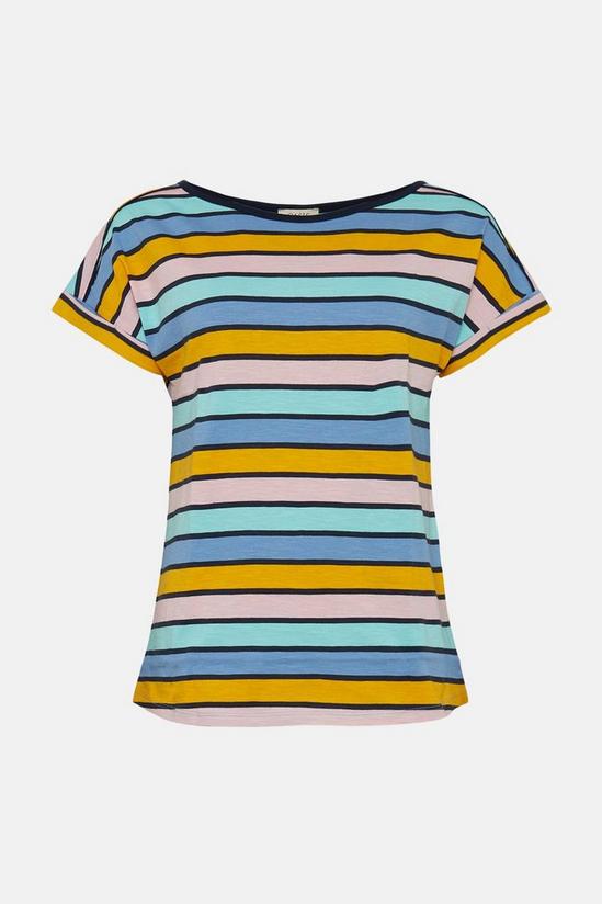 Oasis Block Stripe Cotton Slub Roll Sleeve T-Shirt 4