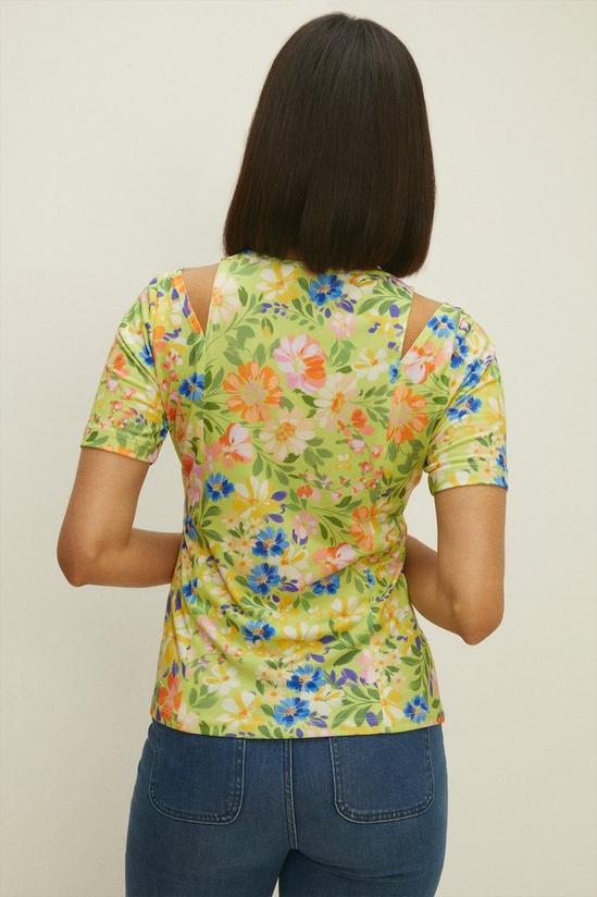 Oasis Floral Print Shoulder Cutout Top 3