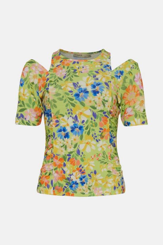 Oasis Floral Print Shoulder Cutout Top 4
