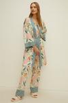 Oasis Patched Floral Satin Robe thumbnail 1