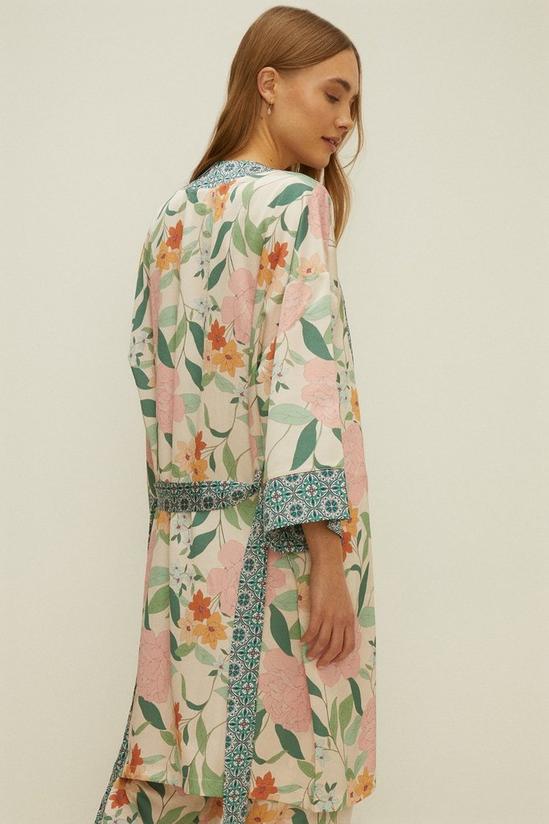 Oasis Patched Floral Satin Robe 3