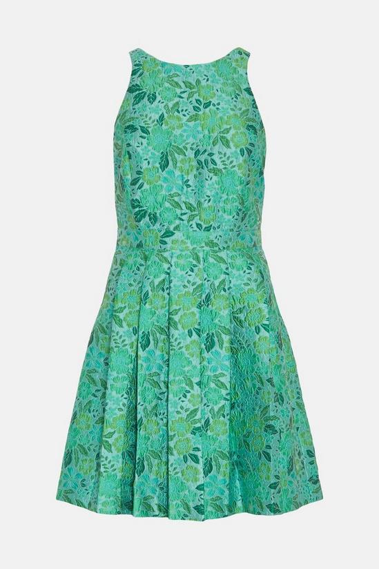 Oasis Floral Jacquard Halter Swing Dress 4