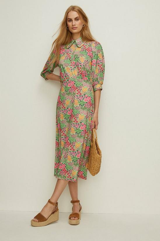 Oasis Jersey Crepe Floral Shirt Dress 2
