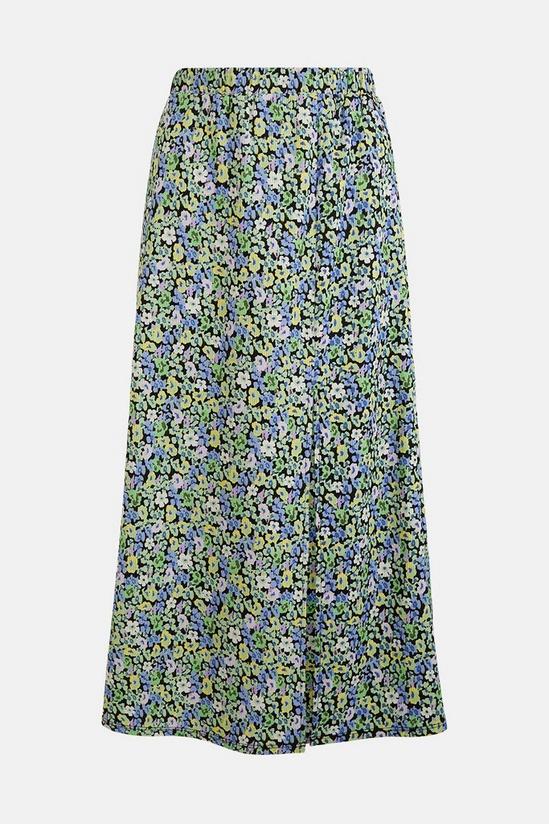 Oasis Crinkle Floral Midi Bias Skirt 4