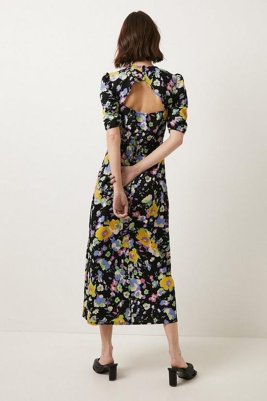 Oasis Crinkle Floral Tie Front Midi Dress 3