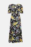 Oasis Crinkle Floral Tie Front Midi Dress thumbnail 4