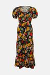 Oasis Painted Floral Cut Out Midi Dress thumbnail 4