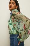 Oasis Floral Printed Tie Keyhole Blouse thumbnail 2