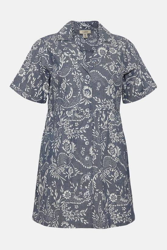Oasis Petite Floral Chambray Mini Shirt Dress 4