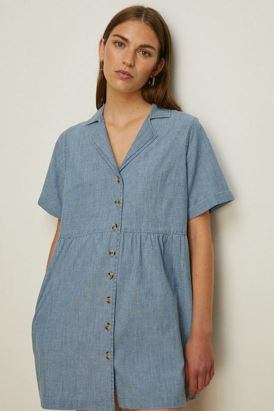 Oasis Petite Chambray Mini Shirt Dress 2