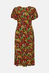 Oasis Pansy Floral Puff Sleeve Midi Dress thumbnail 4
