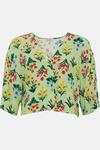 Oasis Button V Front Floral Print Top thumbnail 4